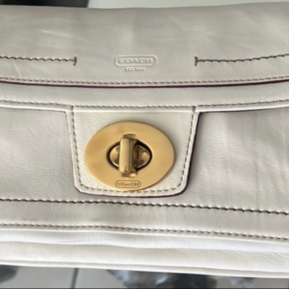 Coach Authentic -Leather White Clutch/Wristlet Bag - image 2